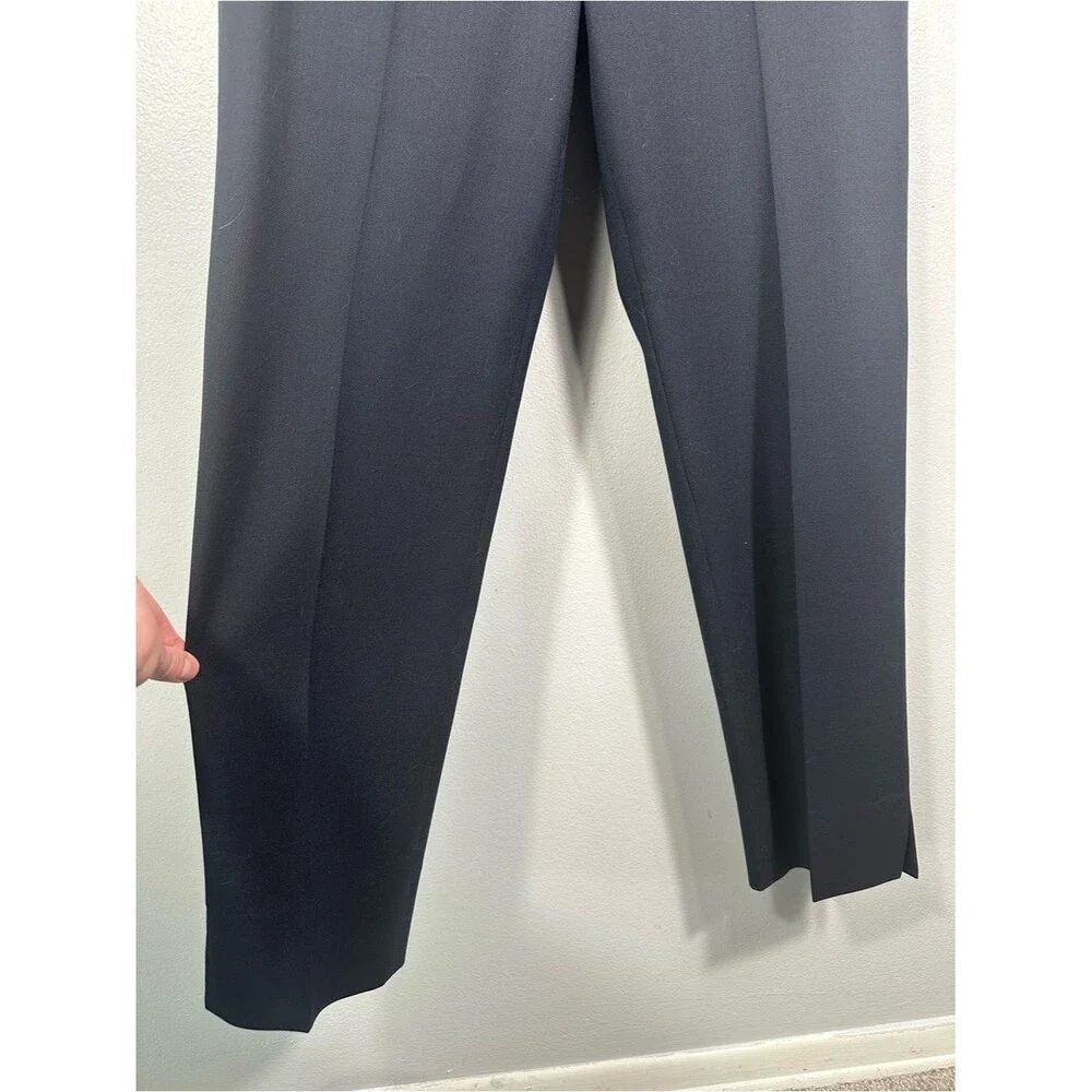 Veronica Beard Renzo Navy Blue Trouser Pants Creast Button Trouser Pants Size 10
